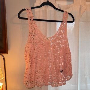 POL Blush Crochet Crop Top